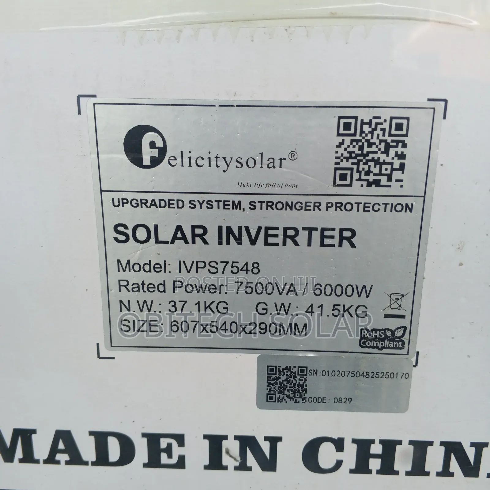 7.5kva Felicity 48v Normal Solar Inverter