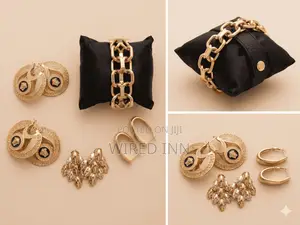 Gold Jewelry (Bracelet + 3 Earrings) – Clearance | Golden Boss Set