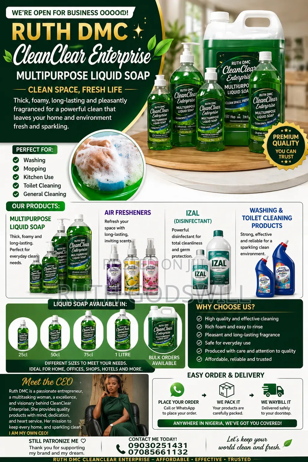 Ruth DMC Cleanclear Enterprise of Multipurpose Liquid Soap