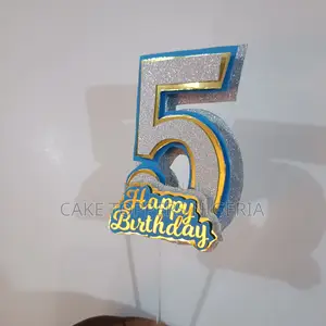 3d Numbers Happy Birthday Topper