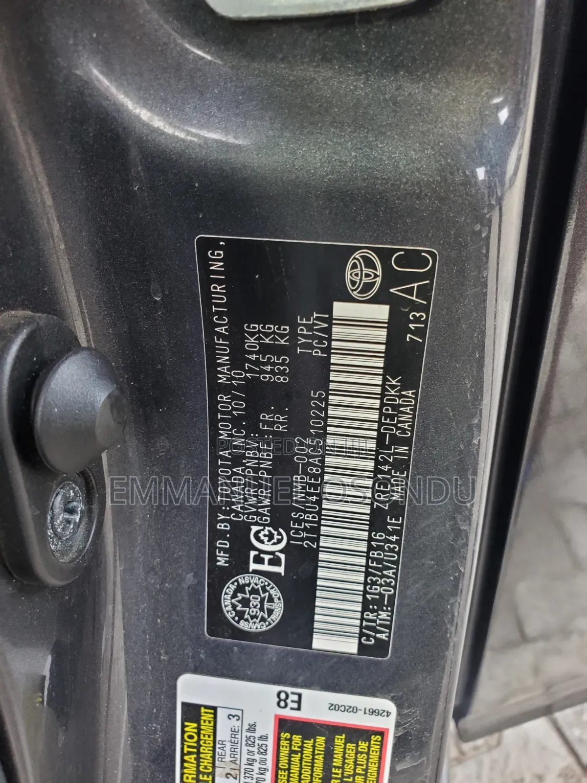 Toyota Corolla 2010 Gray