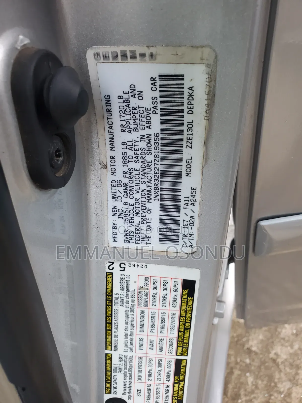 Toyota Corolla 2006 Silver