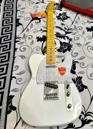 White Bullfighter Telecaster Electric Lead Guitar 6 Strings Bag Cable