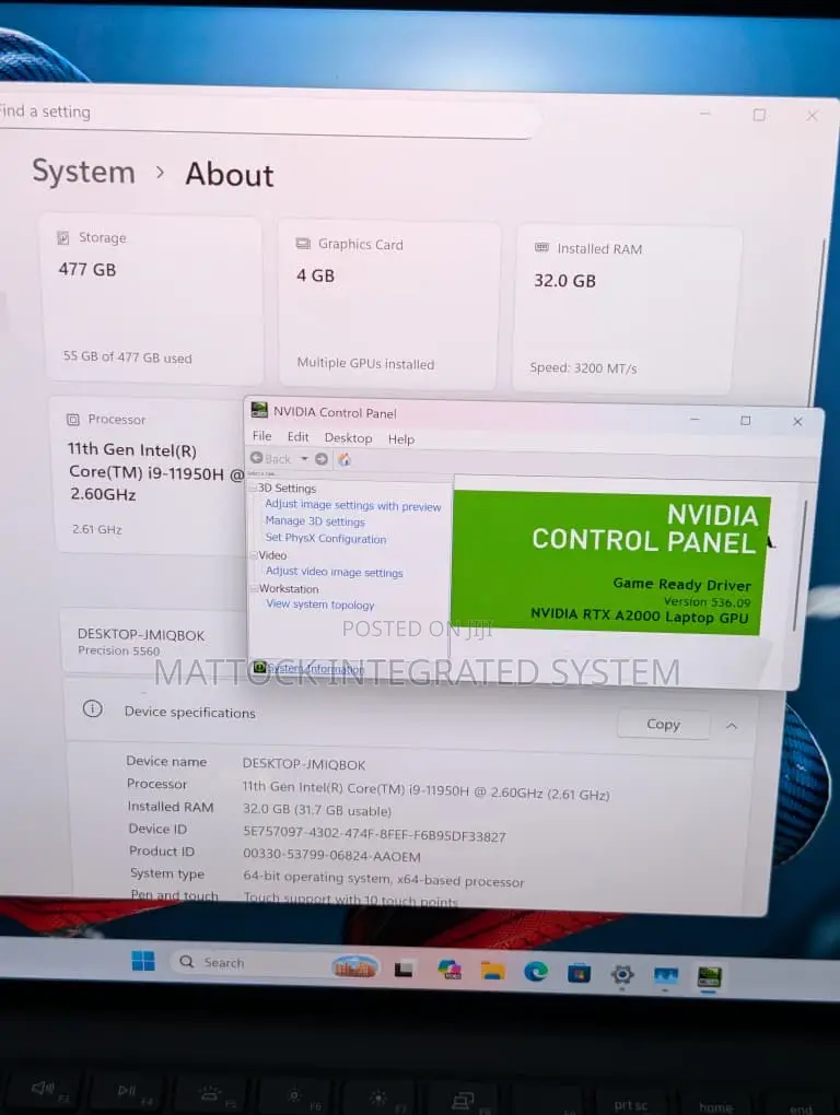 Laptop Dell Precision 5560 32GB Intel Core i9 SSD 1T