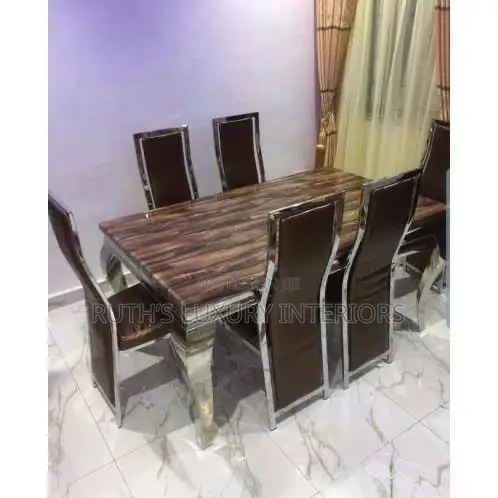 Modern Marble Top 6 Seater Dining Set