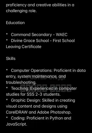 Job Application as a Computer Operator and It