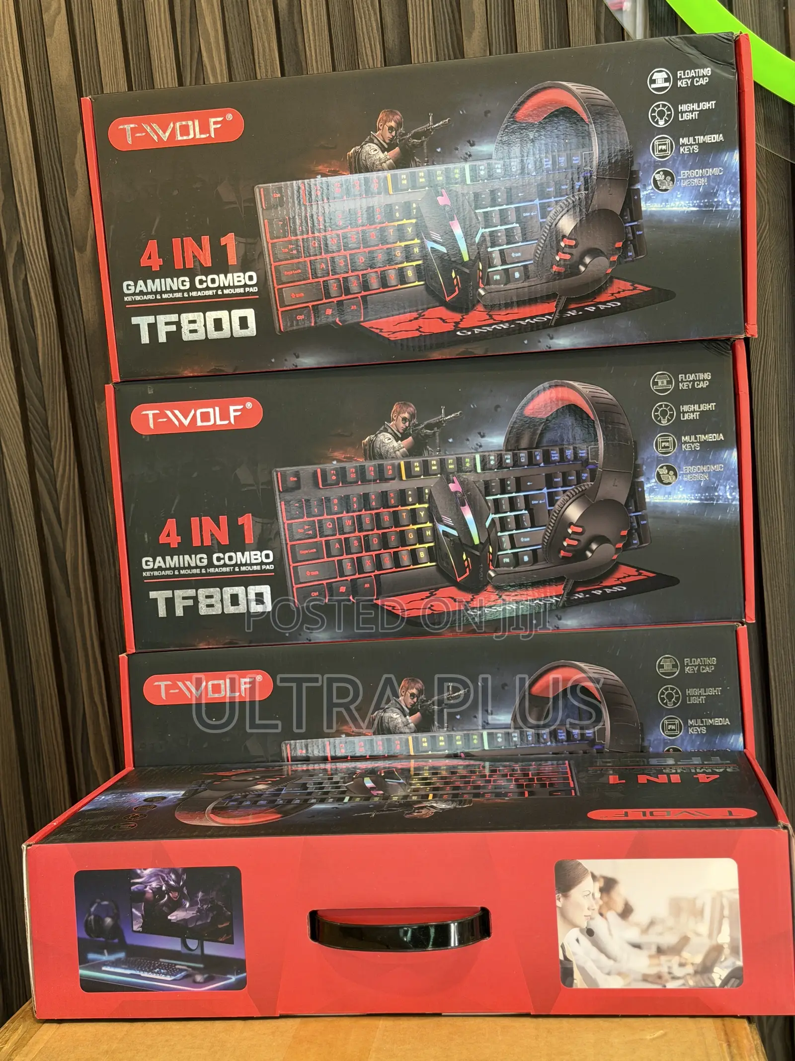 T-Wolf Wired 4 in 1 Gaming Combo Wired Keyboard