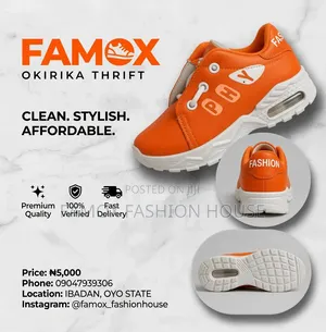 Clean Orange Fashion Sneakers | Quality Okirika Thrift |Neat Condition