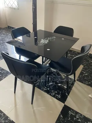 Glass Dinning Table With 4 Set of Chair Is Available as Seen