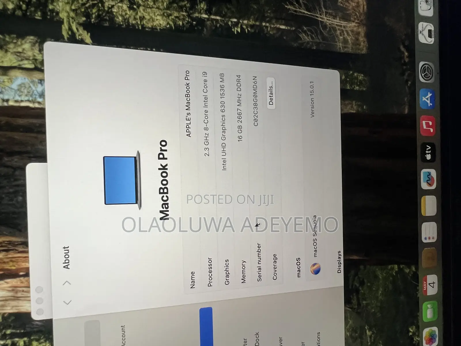Laptop Apple MacBook Pro 2019 16GB Intel Core i9 SSD 1T