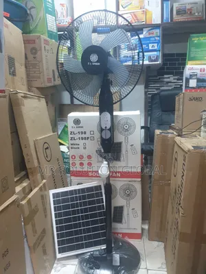 Powerful 16" Inches Zl-Shidai Ac /Dc Solar Rechargeable Standing Fan