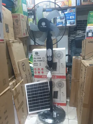 16" Inches Ac /Dc Solar Rechargeable Standing Fan With Remote Control