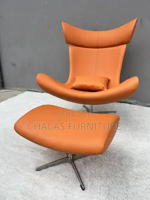 Luxury Wingback Executive Lounge Chair Ottoman Set - Swivel Base