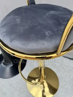 Luxury Velvet Bar Stool - Gold Swivel Counter Chair With Braided Back