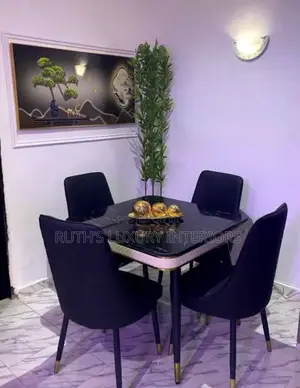 Luxurious 4 Seater Marble Dining Set