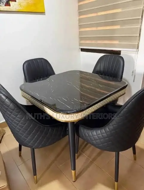 Luxurious 4 Seater Marble Dining Set