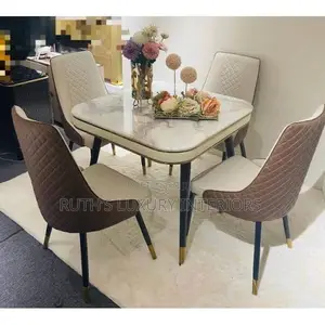 Luxurious Marble Top Dining Table With 4 Chairs