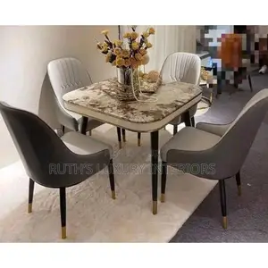 Morden Marble Top Dining Table With 4 Chairs