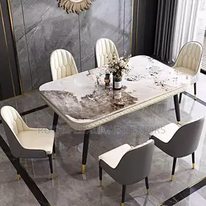 Luxurious 6 Seater Marble Dining Set