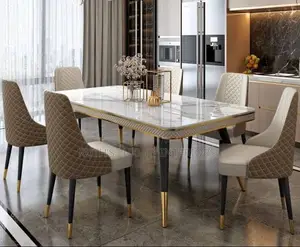 Modern 6 Seater Marble Dining Set