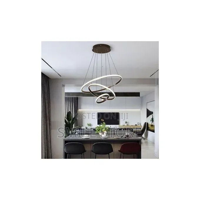 Modern Led Ring Chandelier Pendant Light – 3 Ring Adjustable Hanging