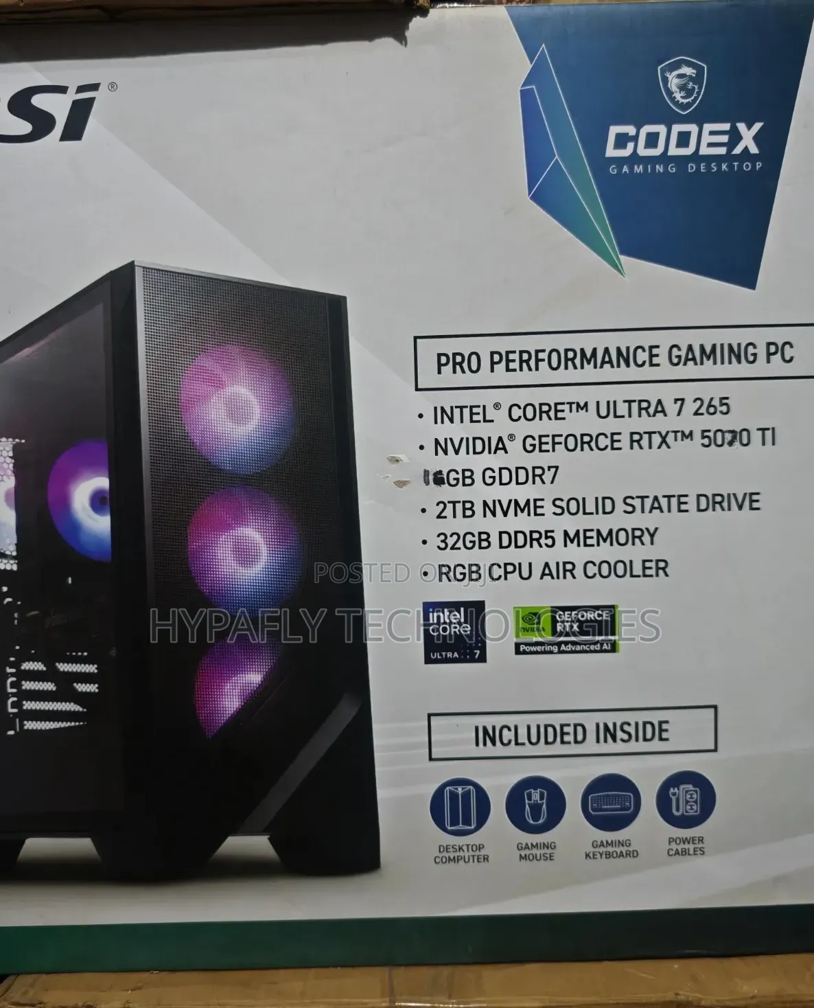 New Desktop Computer MSI Codex R2 32GB Intel Core Ultra 7 SSD 2T