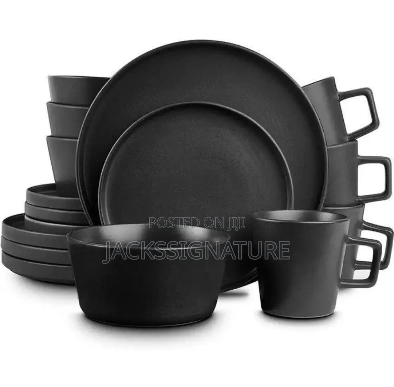 16pcs Matte Ceramic Dinner Plate Set