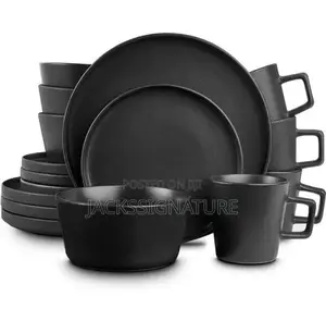 16pcs Matte Ceramic Dinner Plate Set