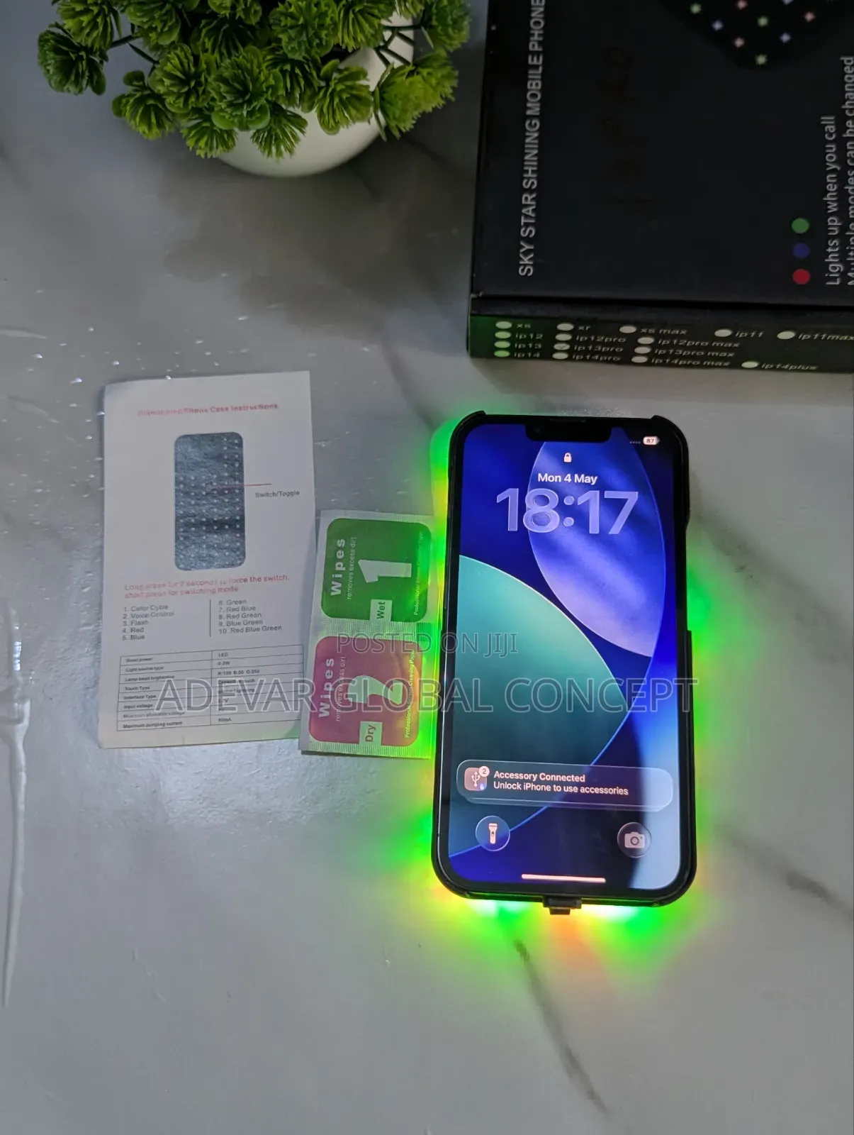 Sky Star Glow Light Phone Back Pouch Case for iPhone 13 Pro
