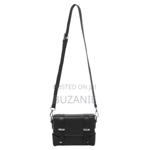 Black High Quality Leather Crossbody Bag Men Portable Crossbody Bag