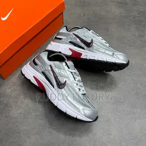 Nike Initiator Metallic Silver Red Sneakers /Buy One Get a Free Sock