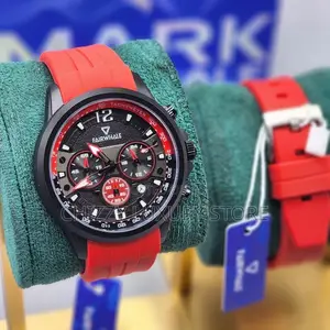 Mark Fairwhale Quality Luxury Men Rubber Strap Wristwatch