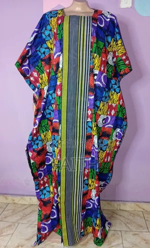 Ankara Boubou Dress With Asooke Combo
