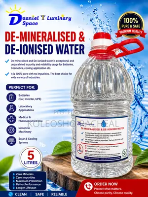 5 LTRS Distilled/Demineralized/Deionized Water