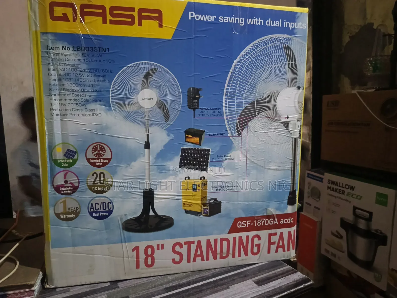 Solar Qasa Standing Fan 18