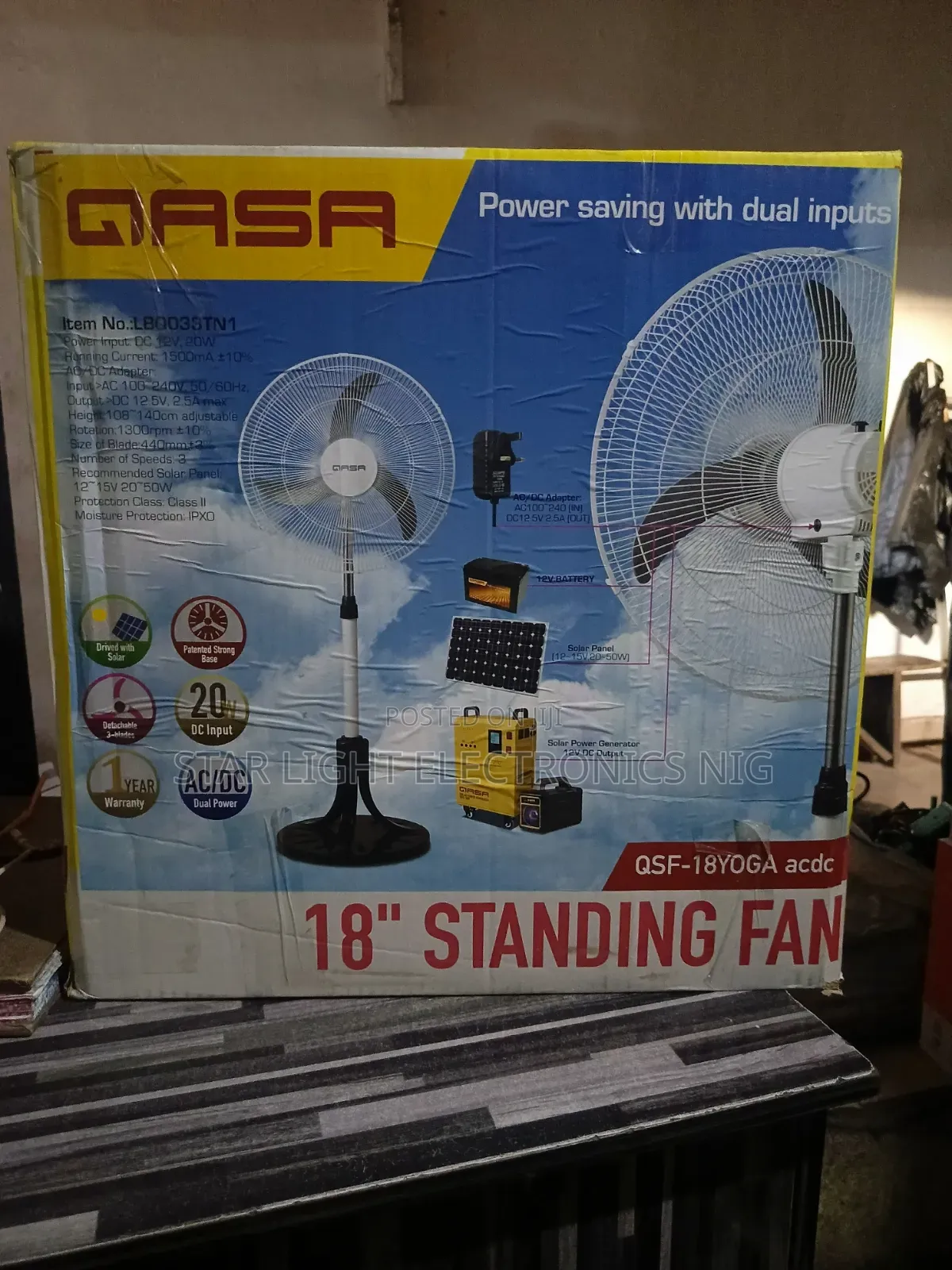 Solar Qasa Standing Fan 18