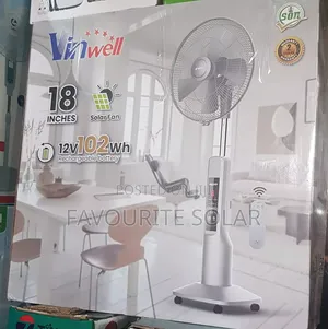 Vinwell Ac/Dc Solar Rechargeable Fan