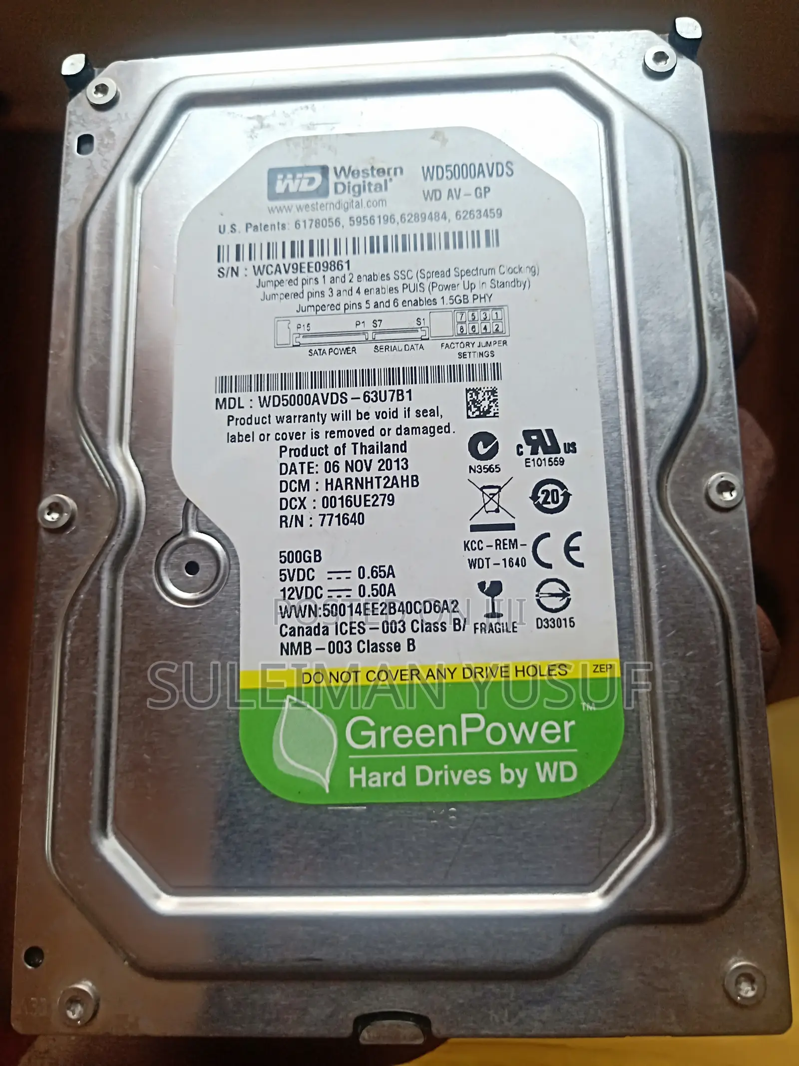 Western Digital Wd Green Power 500 Gigbyte