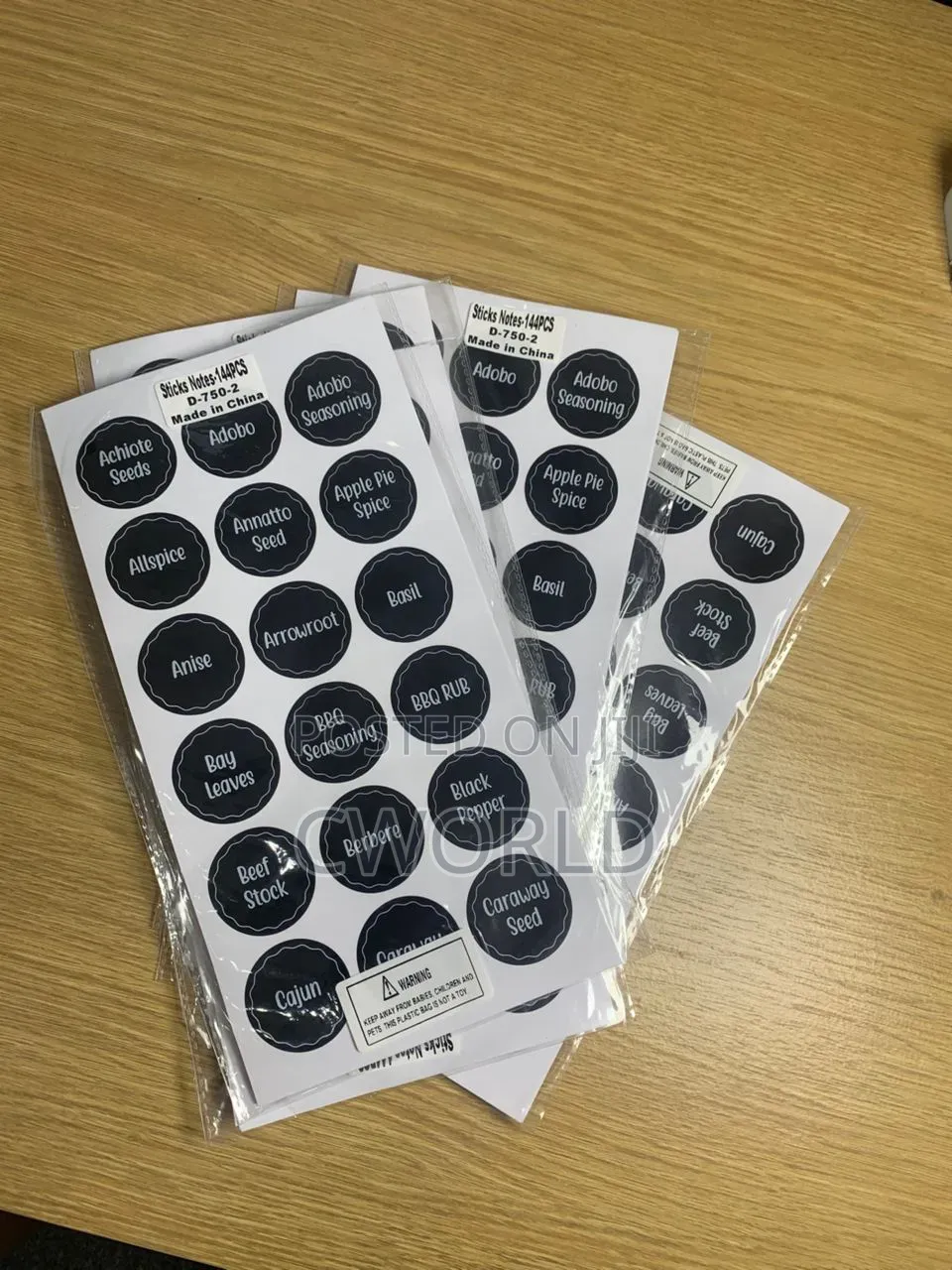 Preprinted Spice Jar Labels ( Stick Notes )