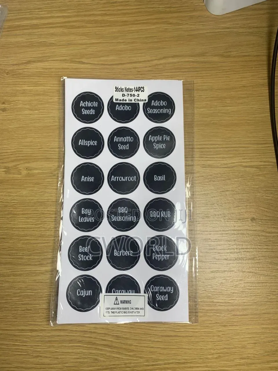 Preprinted Spice Jar Labels ( Stick Notes )