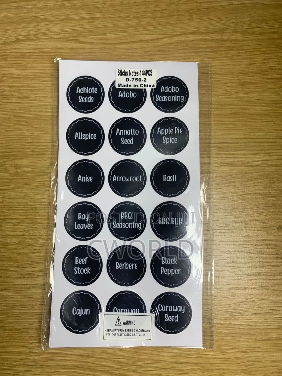 Preprinted Spice Jar Labels ( Stick Notes )