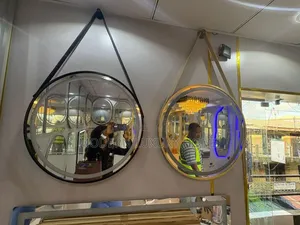Round Led Mirror With Flame