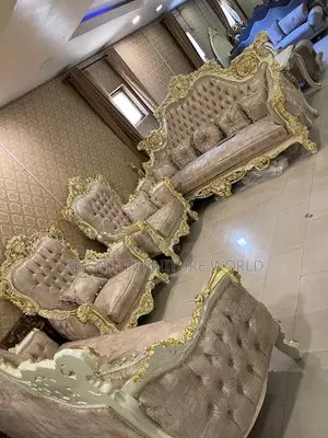 Complete Set of Royal Fabric Sofa Chair