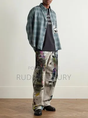Canvas Splatter Paint Grunge Jeans