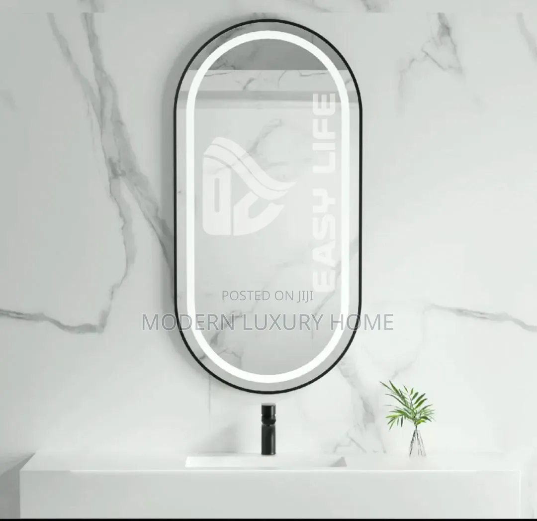 Led Mirror With Black Frame