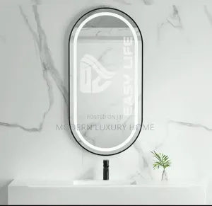 Led Mirror With Black Frame