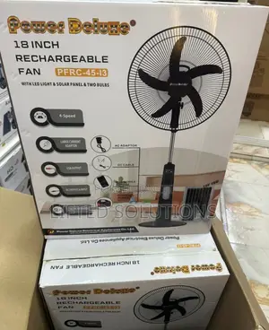 18inches Power Deluxe Solar Rechargeable Fan High Quality