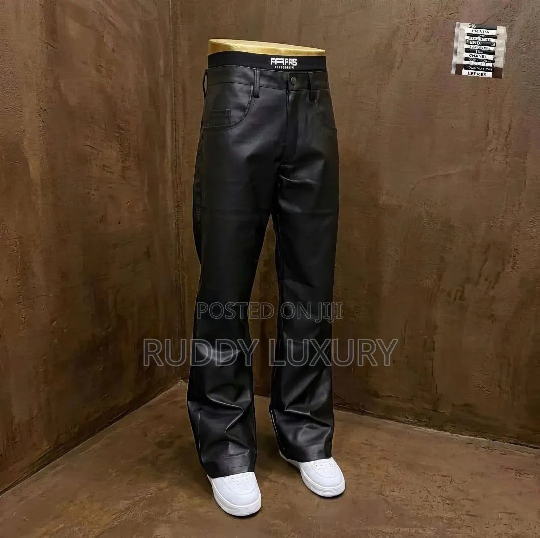 Night Skin Leather Flared Trousers