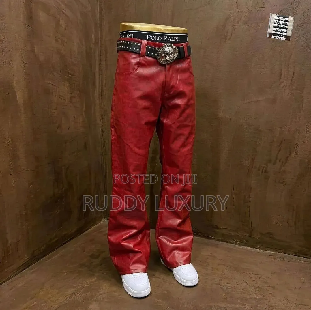 Night Skin Leather Flared Trousers