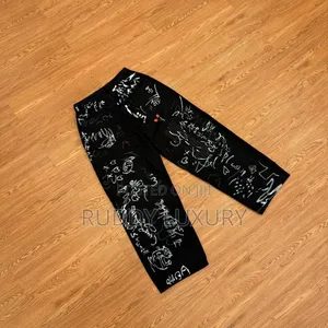 Dark Script — Black Graphic Grunge Jeans